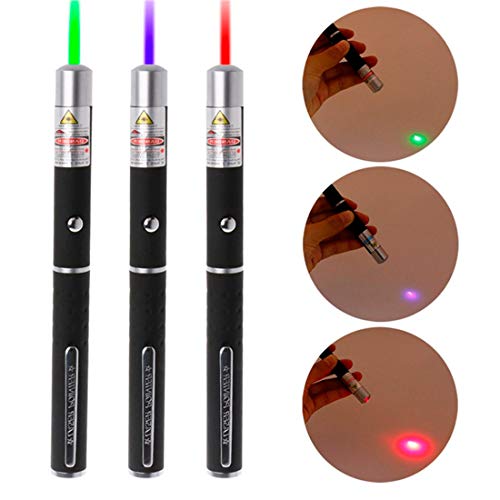 JUSHOOR 3Pack Green Purple Red Pet Lighting Pointer Pets Interactive Play Toy for Cats and Dogs