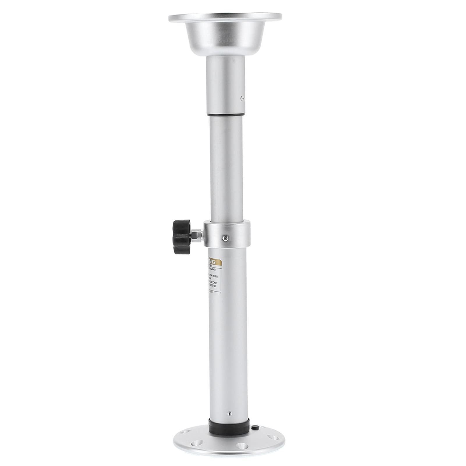 Table Leg, 19.3‑31.8in Adjustable Telescopic Silver Aluminum Metal Pedestal Desk Legs Universal Detachable RV Accessories with Mount Base Parts and Safety Stop Device for Caravan, Motorhome, Yacht