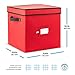 Zober Christmas Ornament Storage Box - Stores 64 Ornaments - Non-Woven, Tear- Proof Christmas Ornament Storage Containers - 3 Inch Cube Compartments - Red