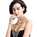 Statement Necklace for Women Multi-layers Tassels Wide Choker Pendant Formal Party Wedding Gold Chain 1pc with Gift Box - HLN68 Gold