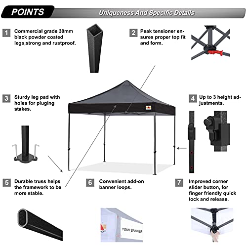 ABCCANOPY Patio Pop Up Canopy Tent 8x8 CommercialSeries(Dark) Pricepulse