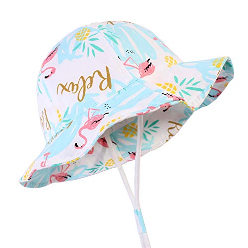 image for Upeilxd Toddler Sun Protection Hat UPF 50+ Baby Girls Wide Brim Sun Ha