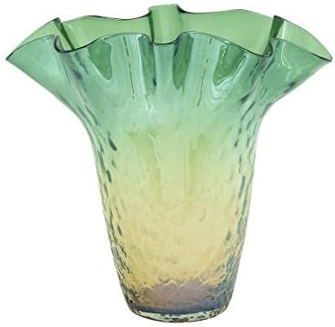 GLASS FLUTED VASE 15W, 14H