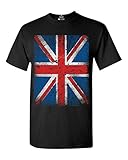 Union Jack Vintage British Flag T-shirt Flag Shirts #13315 2XL Black