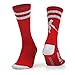 ChalkTalkSPORTS Hockey Performance Crew Socks - Hockey Player - Mid-Calf Socks - Red/White - Adult Size