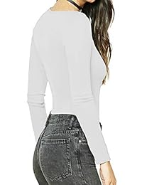 MANGDIUP Mono elástico de manga larga con cuello redondo para dama