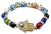 Hamsa Hand Bracelet Agate Crystals Colorful Evil Eye Beads Judaism Israel Luck Charm