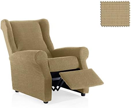 JM Elastic recliner cover Moraig 1 seater size (Standard), Beige Colour