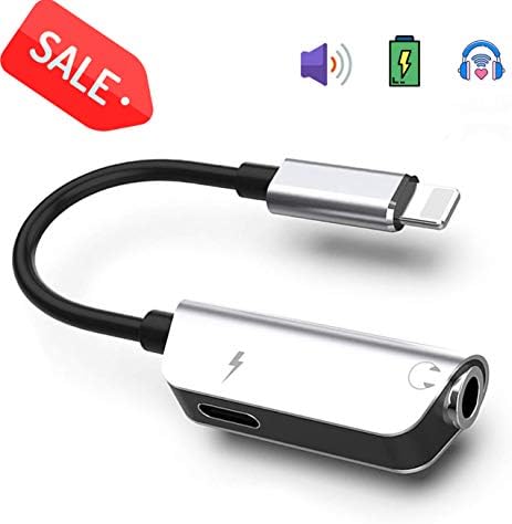 Headphone Adapter for iPhone 7 Adaptor Converter Earbuds Dongle Jack Adapter to 3.5mm AUX Audio Jack Splitter Cable Earphone Adapter for iPhone Xs/XS MAX /8/8 Plus 7/7Plus Accessories Support All iOS