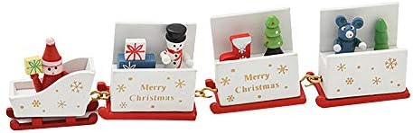 UPXIANG Christmas Woods Express Small Train Set Xmas Decor Kids Kindergarten Festive (White2)