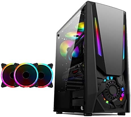 Pcケース Atxケース ミッドタワーpcゲーミングケースatx M Atx Itx フロントi Oのusb 3 0ポート 完全に透明なサイドパネル サポート水冷 3人のカラフルなファンを持ちます Color Black Hotelstatt Se