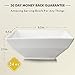 DOWAN Porcelain Bowl Set - Square Serving Bowls For Cereal, Soup, Set of 3, White (24-Ounce)