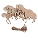 Dovewill 10Pieces Wood Horse Shape Cut Out Ornament Embellishment Tag with String