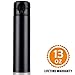 HIWILL Double Walled Vacuum Insulated Travel Coffee Mug, Stainless Steel Flask, Sports Water Bottle, 380ML,13 OZ, Black