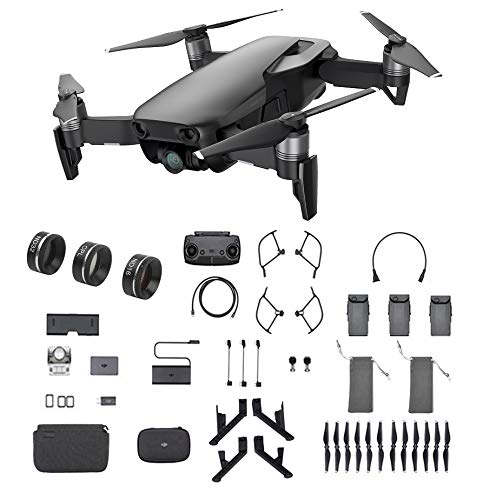 DJI Mavic Air Fly More Combo, Onyx Black (2018 Version), 3-Filter Set, Landing Gear and More (Black)