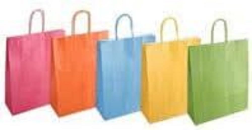 Shopper Plain Pearlescent Assorted Colours 26 x 12 x 35 Pack of 25