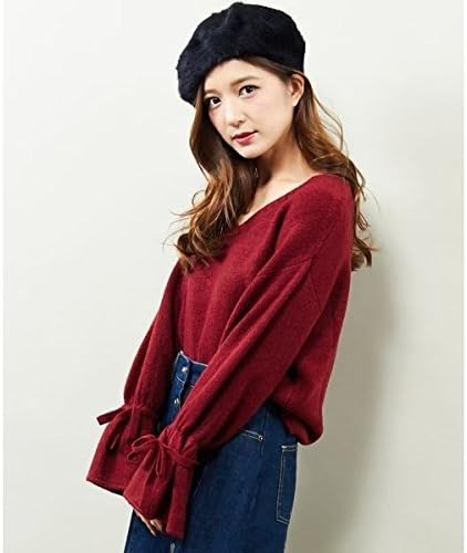 Amazon イング Ingni 袖フレアーリボン ニット ボルドー M セーター 通販