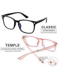 GEKKALE - Gafas cuadradas para ordenador con bloqueo de luz azul, protección contra la fatiga ocular, protección UV400, lente transparente