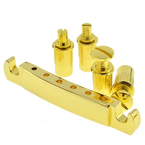 A Set Of Tune-o-matic Guitar Bridge & Tailpiece Studs For LP Guitar Gold