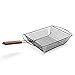 Charcoal Companion Non-Stick Shaker Basket for Grilling with Rosewood Handle