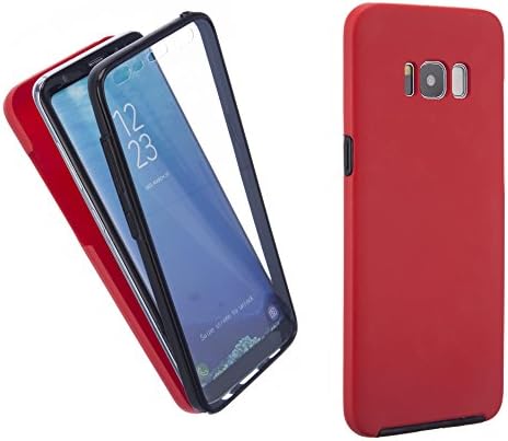 NWNK13 Full Body case Compatible for Samsung S8+ red Heavy Duty Cover Dual Layer Premium Range Rugged Case with Built-in Screen Protector for Galaxy S8+