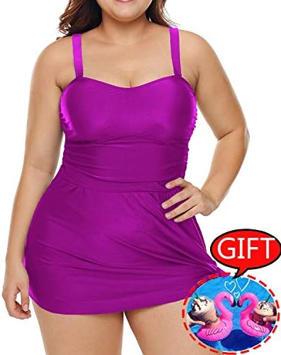 Womens Plus Size Swimsuits One Piece Tummy Control Monokini Halter Floral Printed Vintage Bathing Suit