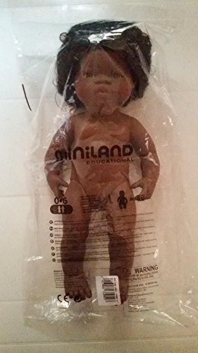 Miniland 15'' Anatomically Correct Baby Doll, African Girl