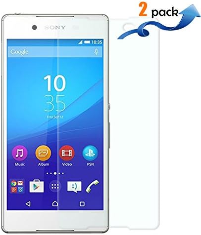 [2 Pack] Yihailu SONY Xperia Z3+ Z3 Plus Z4 Tempered Glass Screen Protector HD Clarity 9H Hardness 2.5D Arc - Retail Packaging