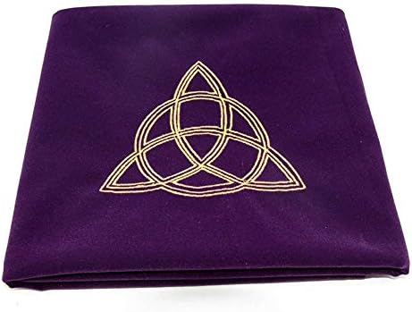 FairyCos Altar Tarot Card Table Cloth Altar Tarot Pouch Divination Wicca Velvet Tapestry (Purple Tarot Cloth)