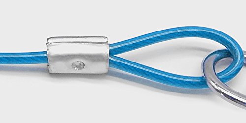 Beirui Premium Blue 16' Dog Tie-Out Cable - Heavy Duty Dogs Chain Leashes - Perfect Pets Lead for Small & Medium Size