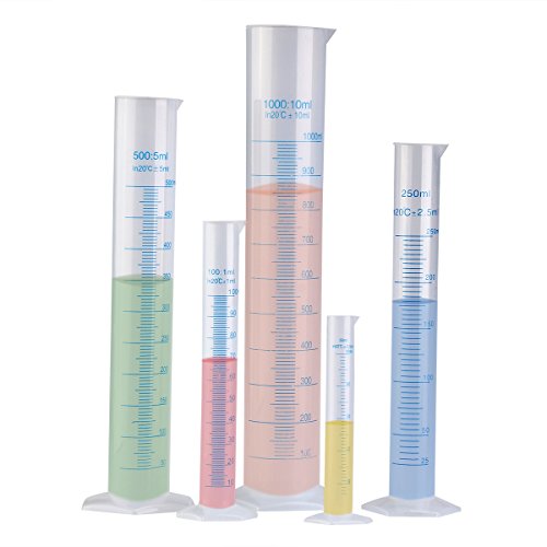Pixnor Measuring Cylinder Graduated Cylinder Lab Test Tube Set of 4