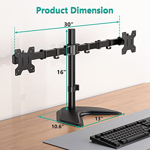 WALI Dual Monitor Stand for Desk, Computer Monitor Stands for 2
