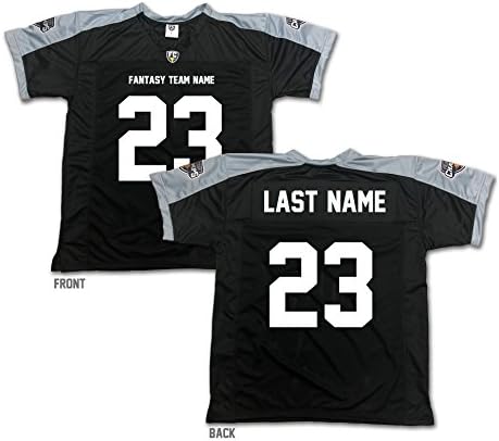 Fantasy Football Jerseys - CUSTOM Team Name, Number, Last Name - from Fantasy Champs (Black/Silver, Large)