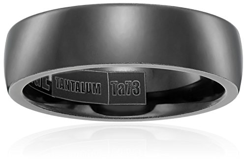 Tantalum 6.5mm comfort-fit plain wedding band, size 8