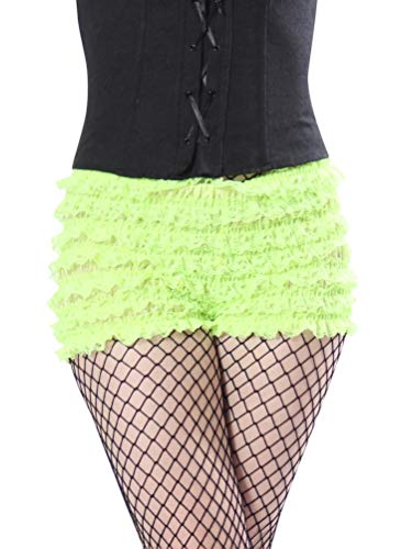 BellaSous Womens Sexy Ruffle Panties Tanga Dance Bloomers Sissy Booty Shorts (Apple Green, Large)
