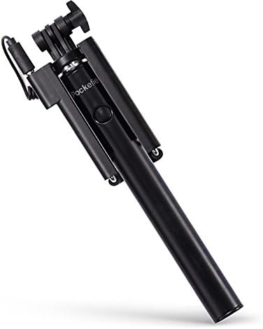 Amazon ポケフィ Pockefie 折りたたみ セルカ棒 シャッター 有線 伸縮 イヤホンジャック 軽量 コンパクト スマホ Iphone マットブラック 自撮り棒 通販