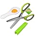 Maribelle Best Kitchen Herb Scissors Set , Top Stainless Steel 5 Blade Garden Herb Chopper , Vintage Snipping Trimming Shears , Cover Brush - Master Chefs Beloved Gourmet Quick Cooking Wiz