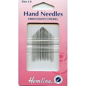 Hemline Handnaalden voor Borduren/Bemanningsnaald maat 3-9. Pakket van 16