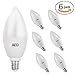 AED Lighting 5W Candelabra Light Bulbs, 50W Equivalent LED Bulb, E12 Candelabra Base, 2700K Warm Light, Decorative Candle Light Bulb, Torpedo Shape 6 Pack