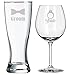 Bride and Groom Glasses - Wedding Toasting Set of 2 - Couples Gifts - Engagement - Bridal Shower Diamond Engagement Ring - Birthday Gift