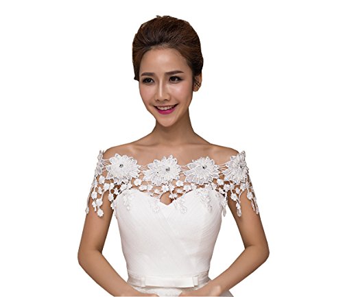 Lafee Bridal Shawls Wrap Lace Applique Scarf Capes for Wedding Dresses