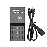 Multi Port USB Charger,Merkmak 12-Port 60W/12A Desktop USB Charging Station for iPhone X/8/7/6s/Plus, iPad Air 2/Mini 3, Samsung Galaxy S6/S6 Edge and USB-Powered Devices