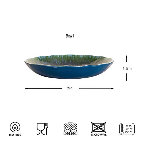 Melamine Pasta Bowls Large Salad Bowls Set 9 inch Sets of 6 pcs Soup