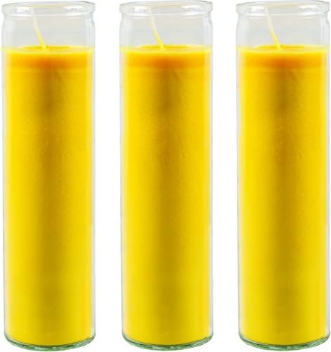 Yellow Paraffin Wax Candles Clear Glass 7 Days Candles (Pack of 3)