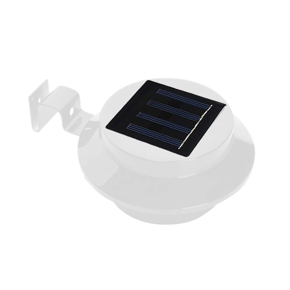 Outdoor Solar Powered 3 LED White/Warm White Light Wall Lamp for Fence Gutter Garden Yard Roof