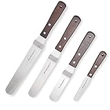 Puckway Offset Cake Icing Spatula Set of 4- Professional Stainless Steel Cake Decorating Frosting Spatulas