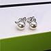 CARLWAY Cute Cat Earrings Sterling Silver Plated Imitation Pearl Stud Earrings for Women Girls
