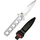 Tekna Ocean Edge Dive Knife, Point Tip, Scuba Gear, Stainless Steel | Includes Black Sheath And Adjustable Leg Strap For Secure Carry, Quick Access, and Controlled Underwater Cutting Tasks