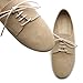 Ollio Women's Ballet Flat Shoe Faux Suede Lace up Oxford