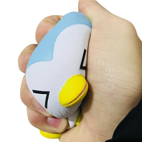 Gocheaper Squishy Toys,9.5cm Cute Penguin Cartoon Scented Slow Rising Squeeze Toy Charm Stress Reliever (Sky Blue)